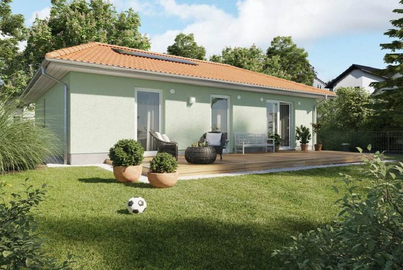 Könnern OT Kirchedlau: Bungalow-Neubau auf 517 qm Baugrundstück